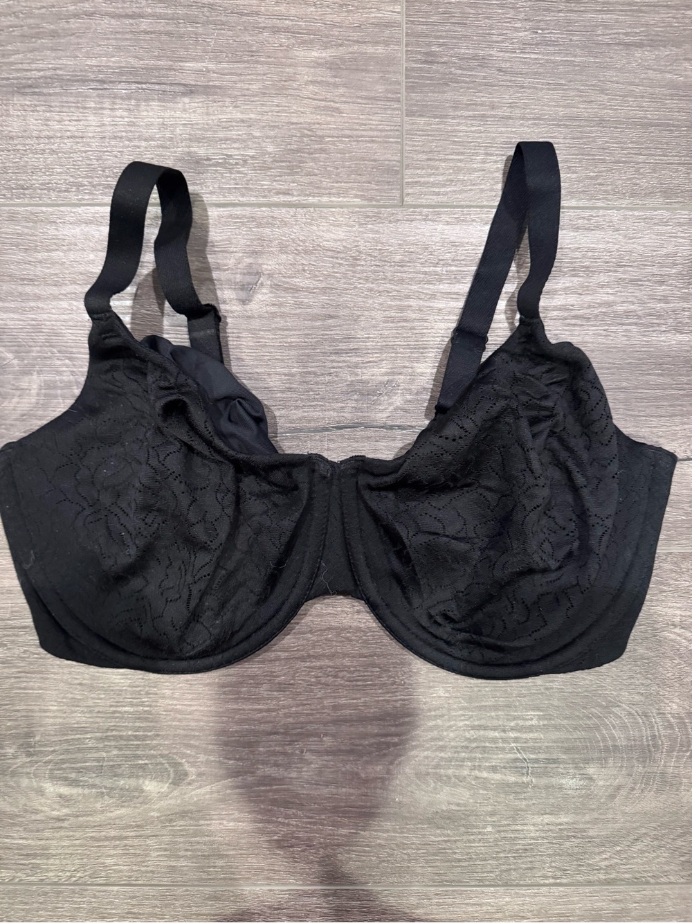 Wacoal black Lace pattern Underwire Bra, 34DDD